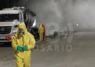 Fuga de ácido clorhídrico de un camión