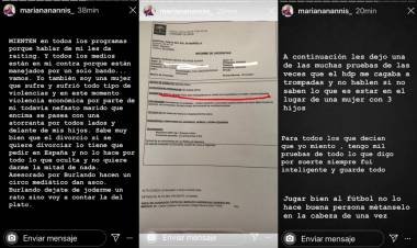 Mariana Nannis publicó pruebas sobre las supuestas agresiones de Caniggia