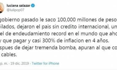 Luciana Salazar criticó a un importante político en Twitter