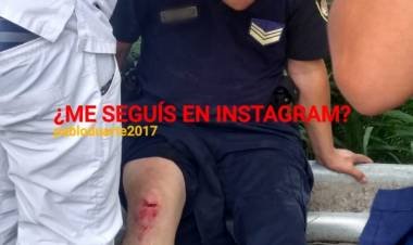 POLICÍA CHOCÓ CON UN CAMIÓN Y SU AUTO SE PRENDIÓ FUEGO