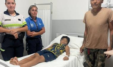 Rescató a padre e hijo