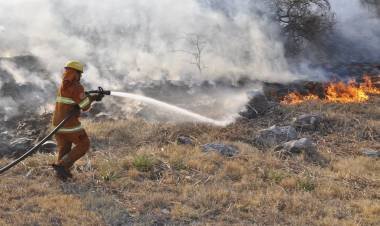El fuego continúa activo en Tala Cañada