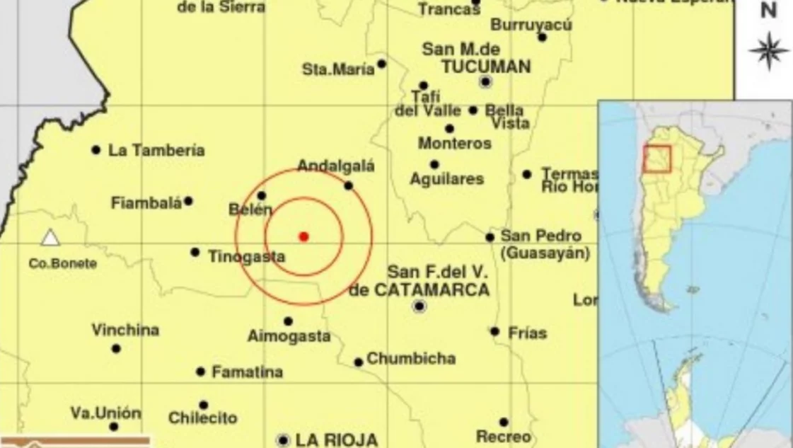 Se produjo un sismo de 5 grados en Catamarca