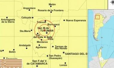 Un temblor de 3,5 grados sacudió a Tucumán