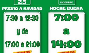 Horarios especiales