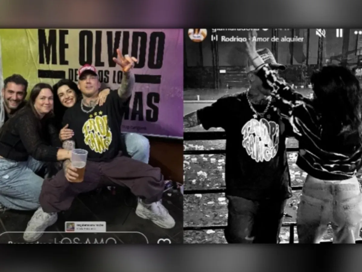 Gianinna Maradona y "El Polaco" a los besos 